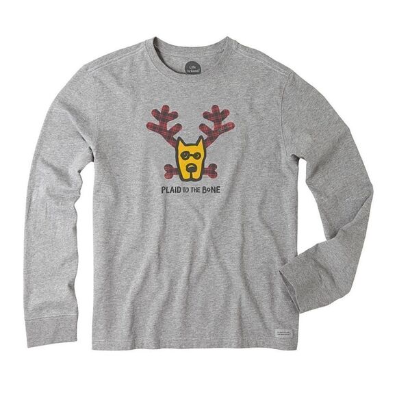 NWT Life is Good Plaid to the Bone Dog long sleeve tee Size XL - Picture 1 of 4